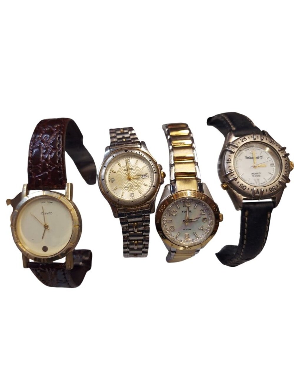 Vintage Lot Of 4 Watches Including Fossil Timex Belrus & Quartz 1380